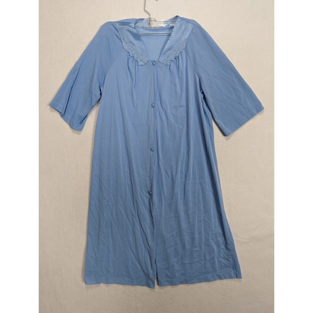 Vassarette Womens Blue Robe Vintage Usa Size M‎ Nylon Blue